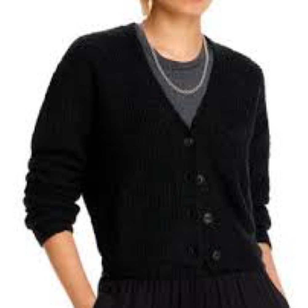 Nwt Atm Anthony Thomas Melillo Black Boucle Cardigan, Size L
